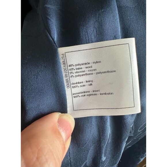 AUTHENTIC CHANEL 17A BLUE GREEN WHITE MULTICOLOR TWEED SUEDE LEATHER DRESS 38 - Picture 16 of 16